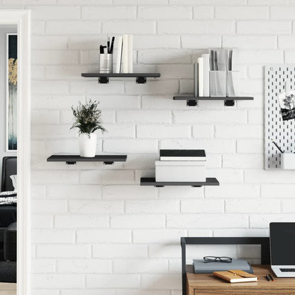Ripiani per Libreria 4pz Grigi 40x30x1,5cm in Legno Multistrato