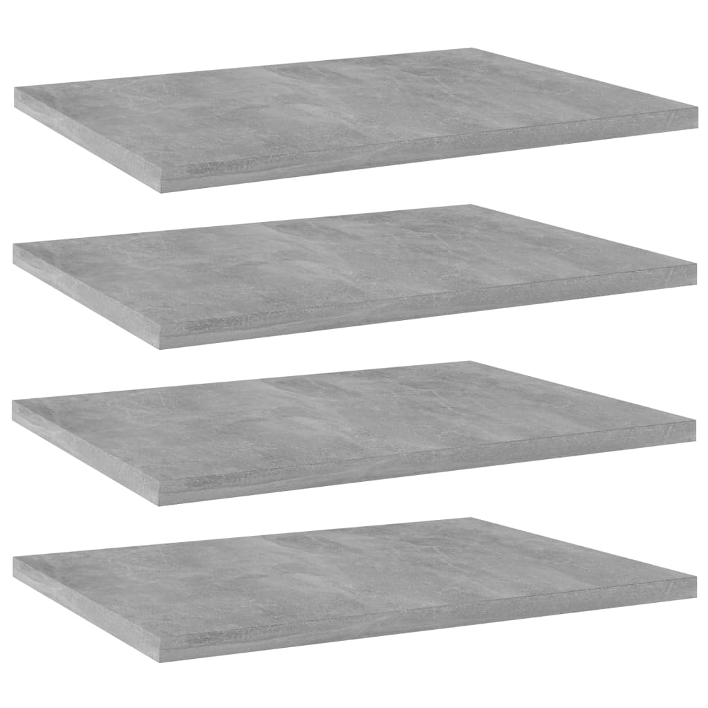 Ripiani per Libreria 4pz Grigio Cemento 40x30x1,5cm Multistrato