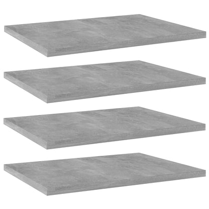 Ripiani per Libreria 4pz Grigio Cemento 40x30x1,5cm Multistrato