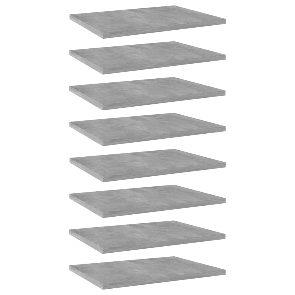 Ripiani per Libreria 8pz Grigio Cemento 40x30x1,5cm Multistrato