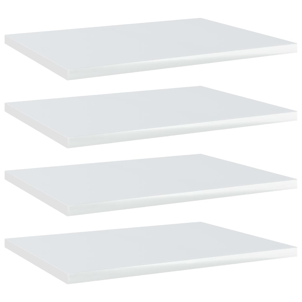 Ripiani per Libreria 4 pz Bianco Lucido 40x30x1,5cm Multistrato