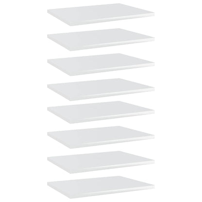 Ripiani per Libreria 8pz Bianco Lucido 40x30x1,5cm Multistrato