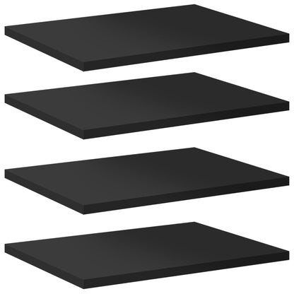 Ripiani per Libreria 4pz Nero Lucido 40x30x1,5cm Multistrato