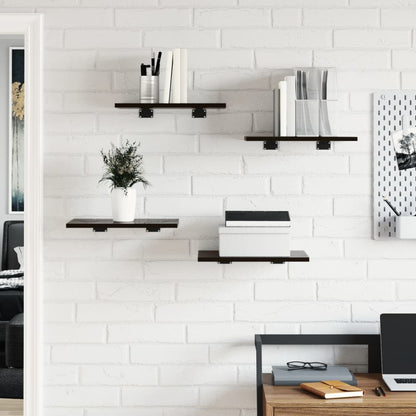 Ripiani per Libreria 4pz Nero Lucido 40x30x1,5cm Multistrato