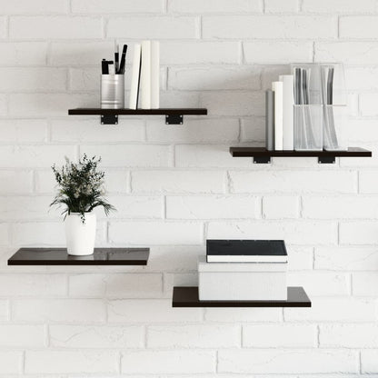 Ripiani per Libreria 4pz Nero Lucido 40x30x1,5cm Multistrato