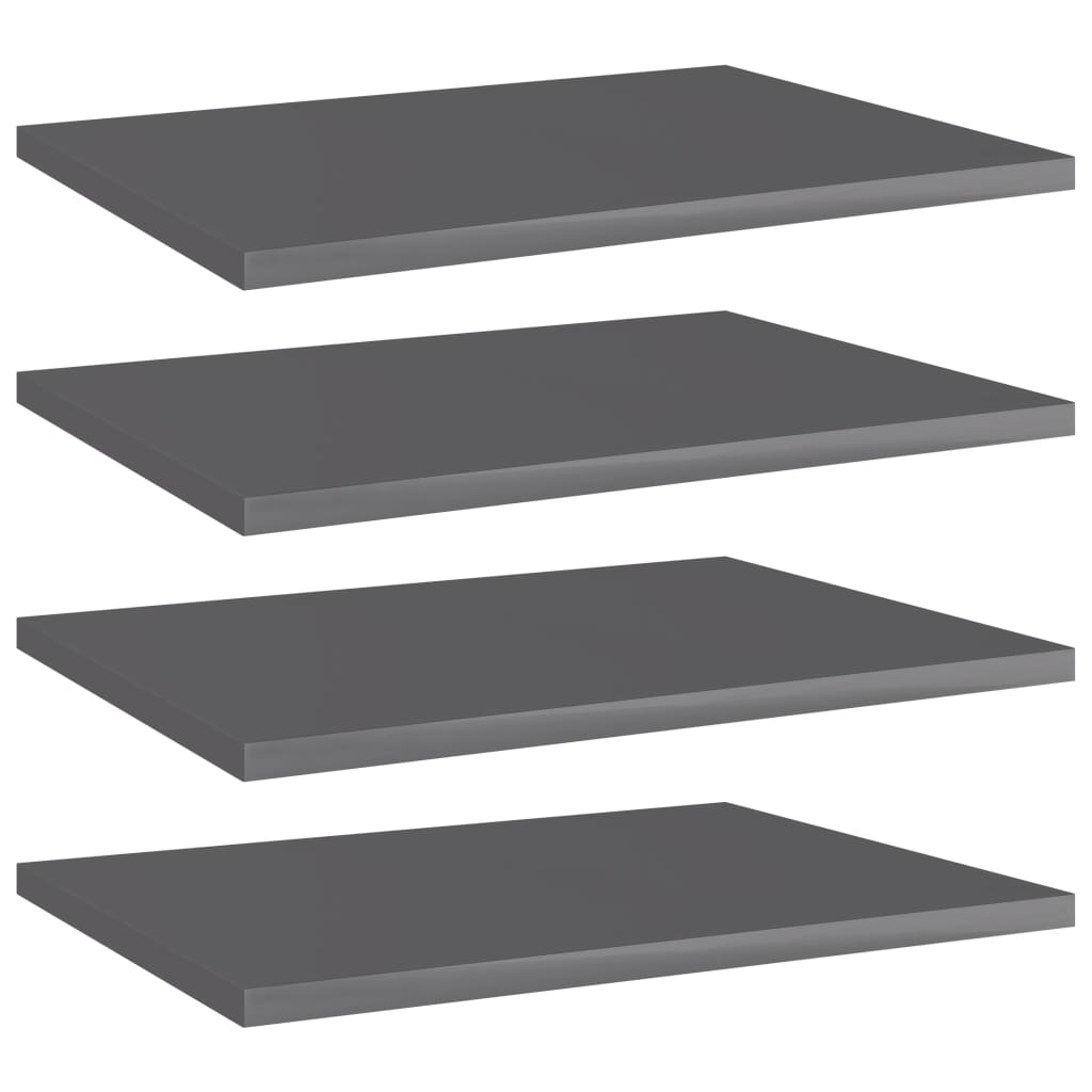 Ripiani per Libreria 4pz Grigio Lucido 40x30x1,5cm Multistrato