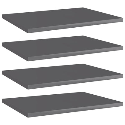 Ripiani per Libreria 4pz Grigio Lucido 40x30x1,5cm Multistrato