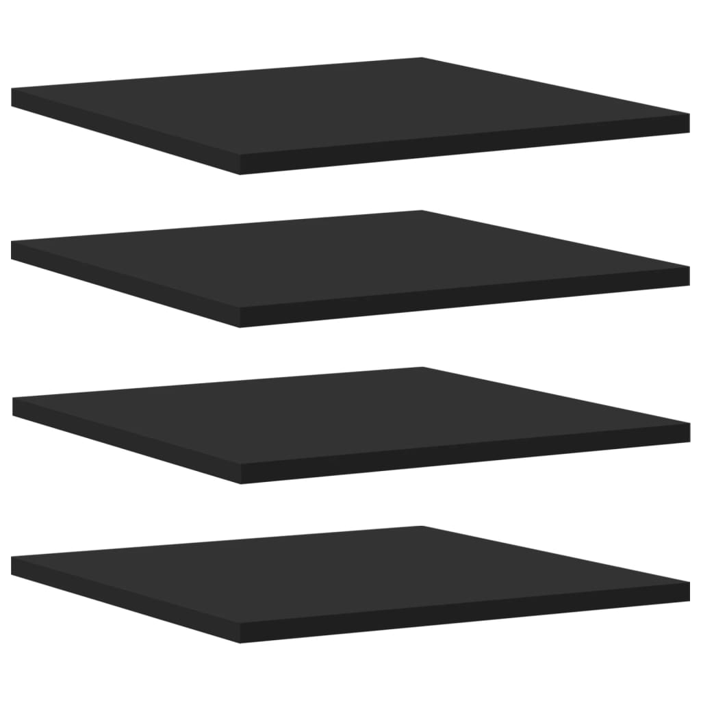Ripiani per Libreria 4pz Neri 40x40x1,5cm in Legno Multistrato