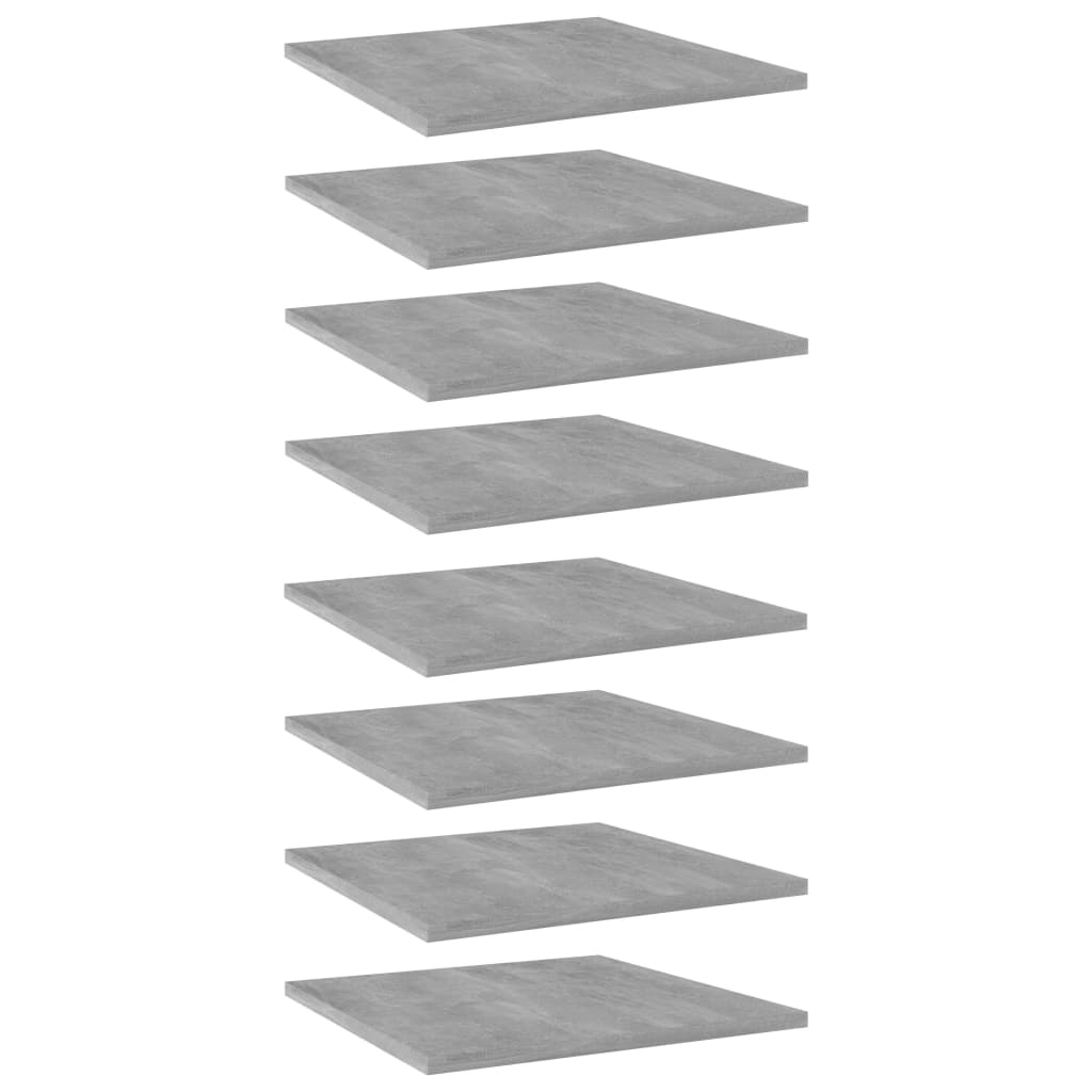 Ripiani per Libreria 8pz Grigio Cemento 40x40x1,5cm Multistrato