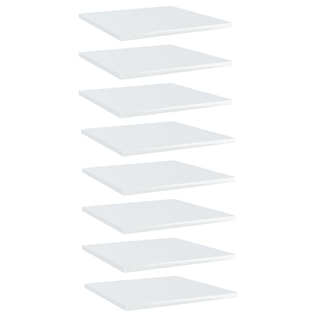 Ripiani per Libreria 8pz Bianco Lucido 40x40x1,5cm Multistrato
