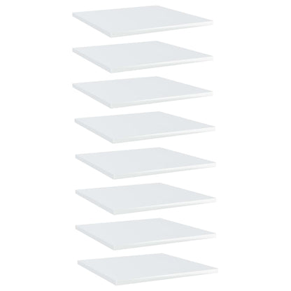 Ripiani per Libreria 8pz Bianco Lucido 40x40x1,5cm Multistrato