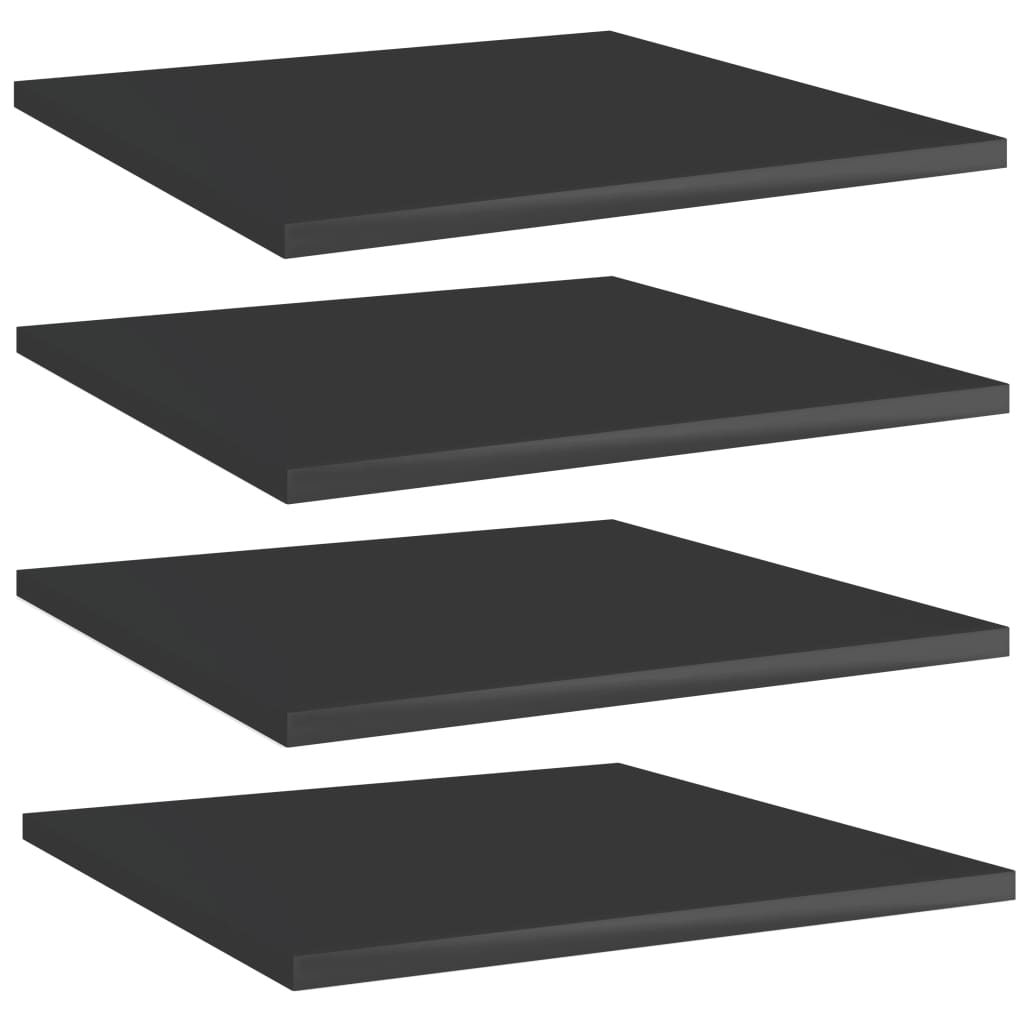 Ripiani per Libreria 4pz Nero Lucido 40x40x1,5cm Multistrato