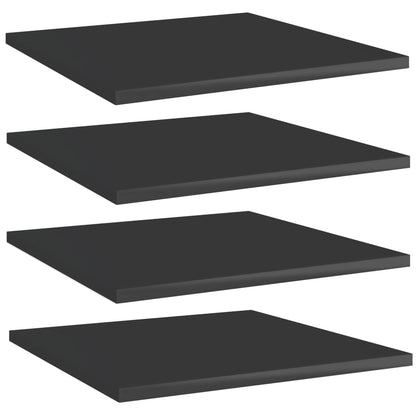 Ripiani per Libreria 4pz Nero Lucido 40x40x1,5cm Multistrato