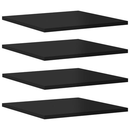 Ripiani per Libreria 8pz Nero Lucido 40x40x1,5cm Multistrato