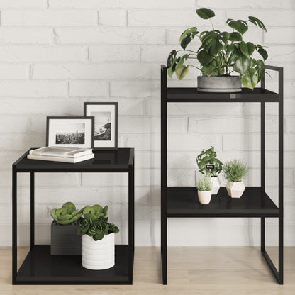 Ripiani per Libreria 8pz Nero Lucido 40x40x1,5cm Multistrato