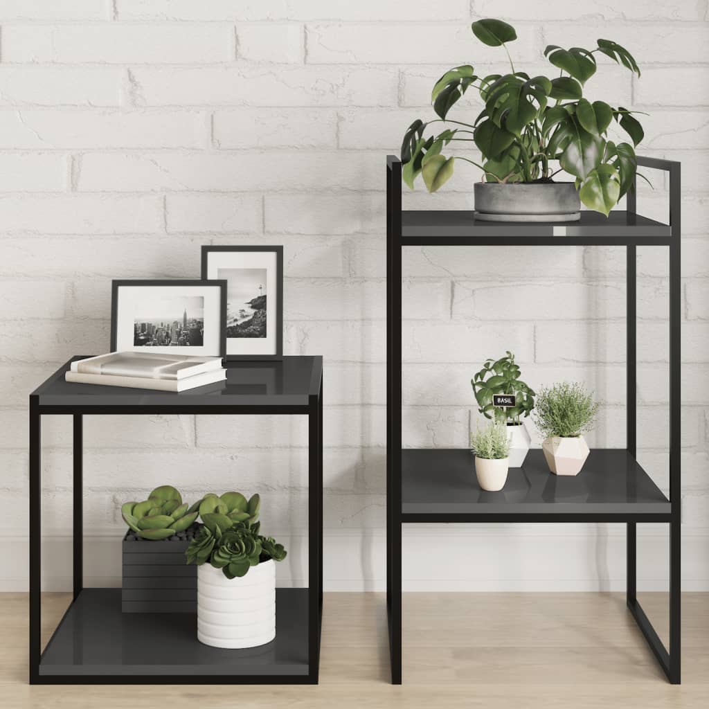 Ripiani per Libreria 4pz Grigio Lucido 40x40x1,5cm Multistrato