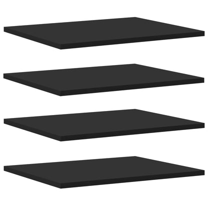 Ripiani per Libreria 4pz Neri 40x50x1,5cm in Legno Multistrato
