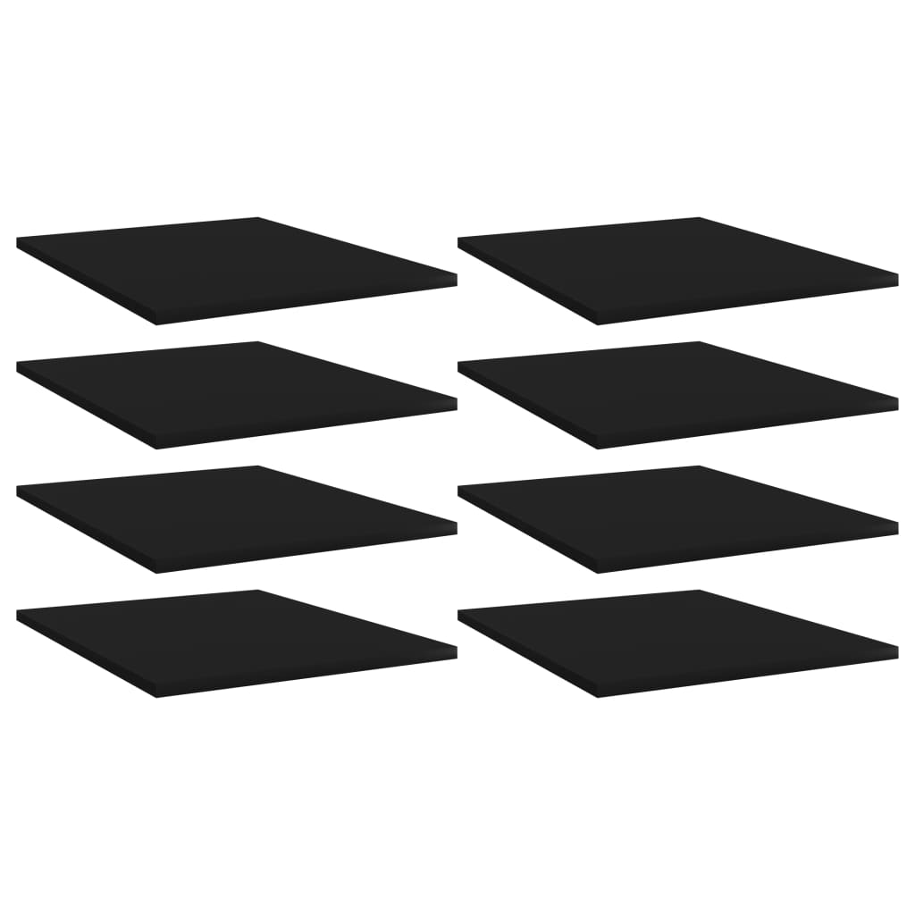 Ripiani per Libreria 8pz Neri 40x50x1,5cm in Legno Multistrato
