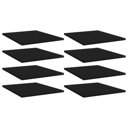 Ripiani per Libreria 8pz Neri 40x50x1,5cm in Legno Multistrato