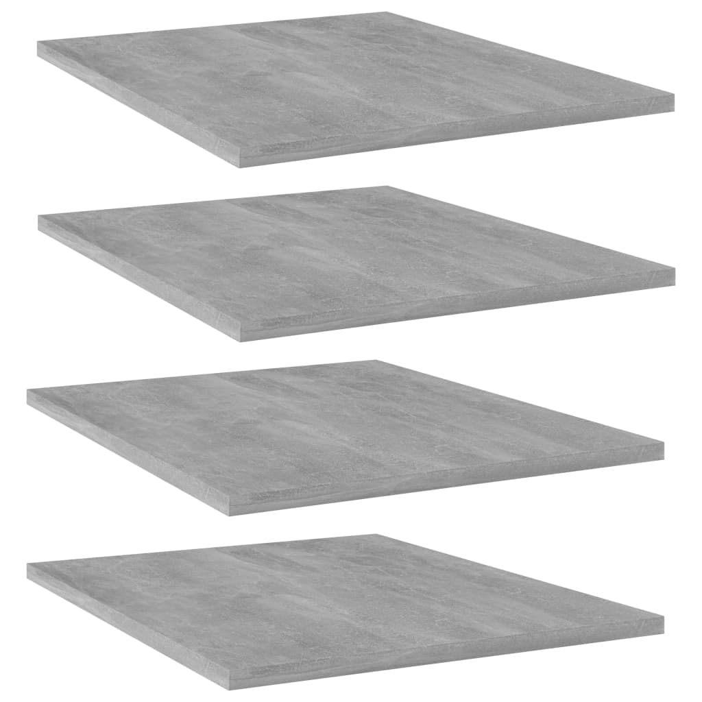 Ripiani per Libreria 4pz Grigio Cemento 40x50x1,5cm Multistrato