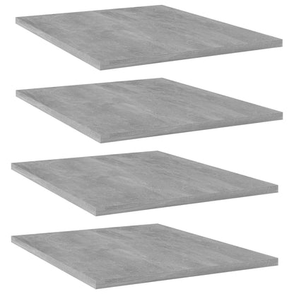 Ripiani per Libreria 4pz Grigio Cemento 40x50x1,5cm Multistrato