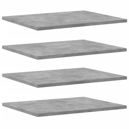 Ripiani per Libreria 8pz Grigio Cemento 40x50x1,5cm Multistrato