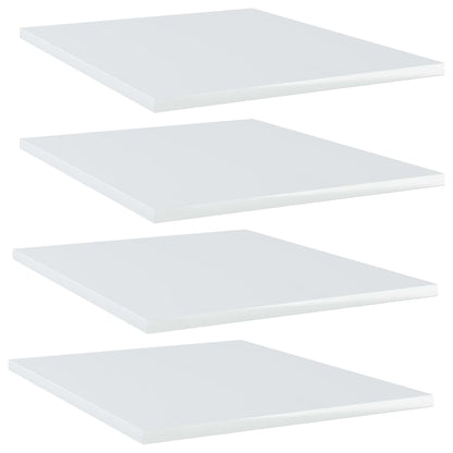 Ripiani per Libreria 4 pz Bianco Lucido 40x50x1,5cm Multistrato