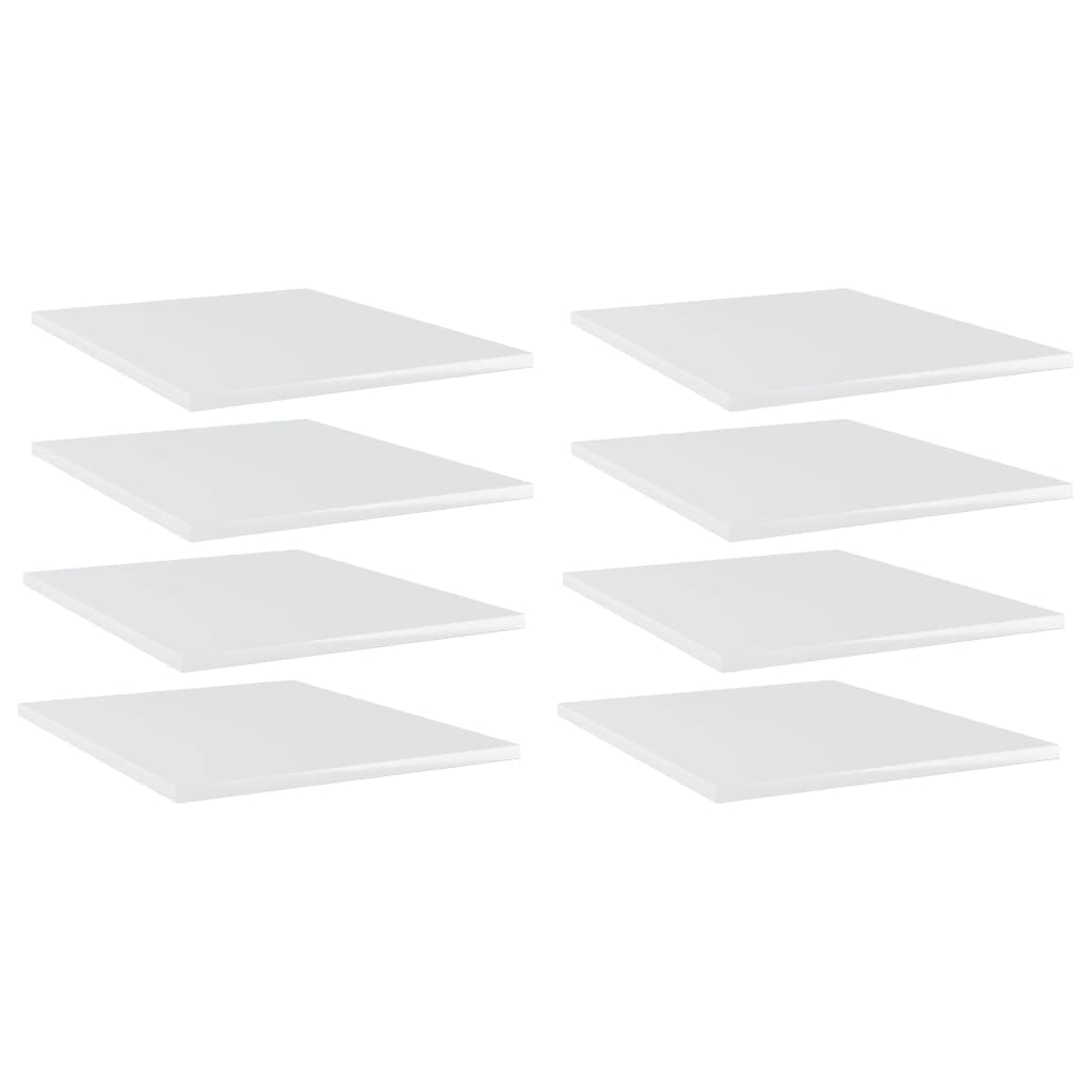 Ripiani per Libreria 8pz Bianco Lucido 40x50x1,5cm Multistrato