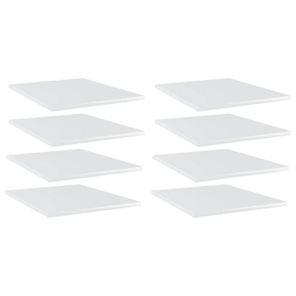 Ripiani per Libreria 8pz Bianco Lucido 40x50x1,5cm Multistrato