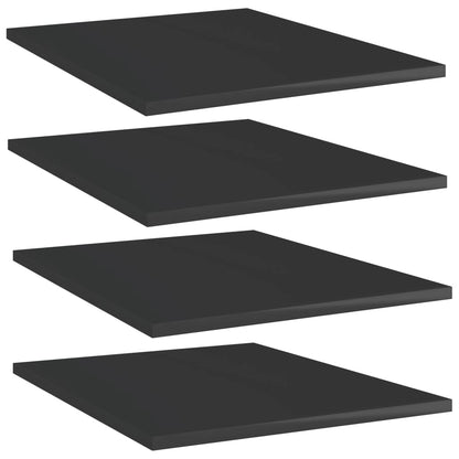 Ripiani per Libreria 4pz Nero Lucido 40x50x1,5cm Multistrato