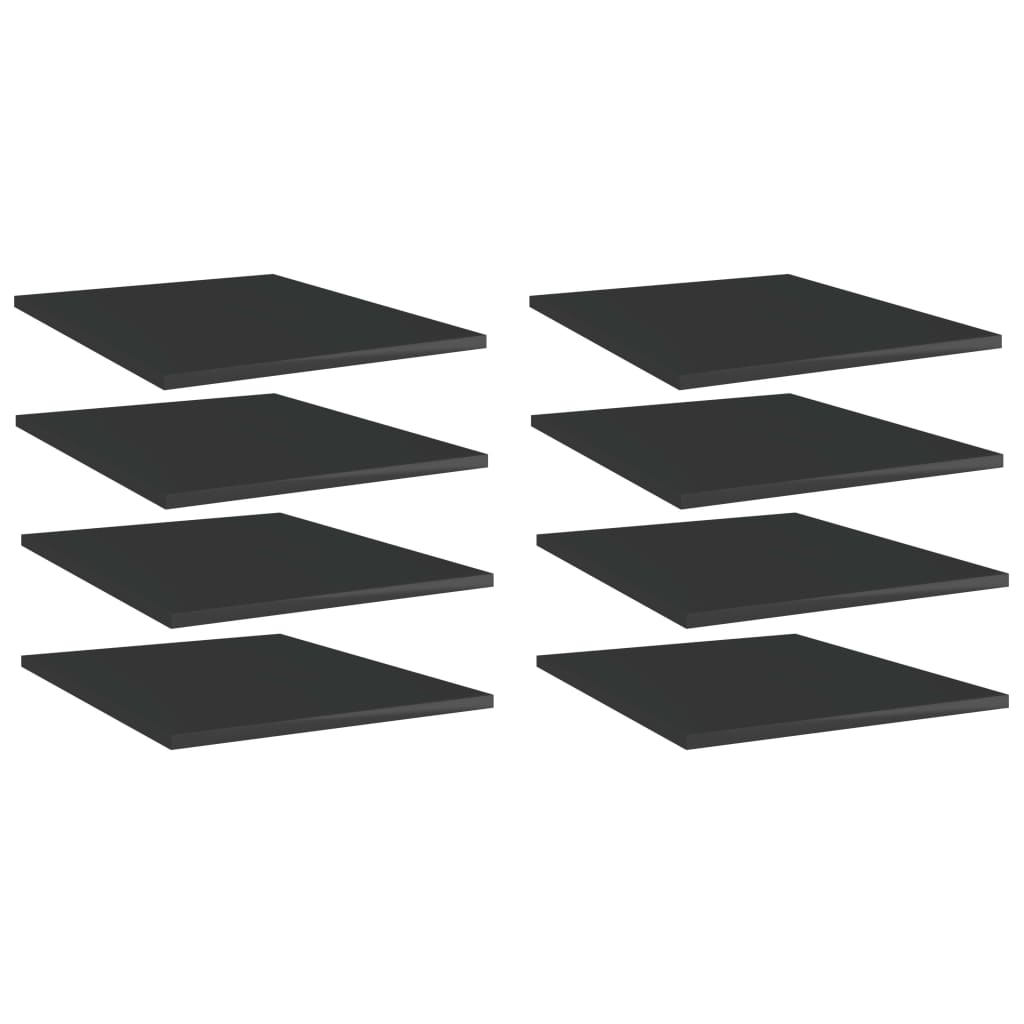 Ripiani per Libreria 8pz Nero Lucido 40x50x1,5cm Multistrato
