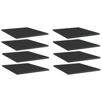 Ripiani per Libreria 8pz Nero Lucido 40x50x1,5cm Multistrato