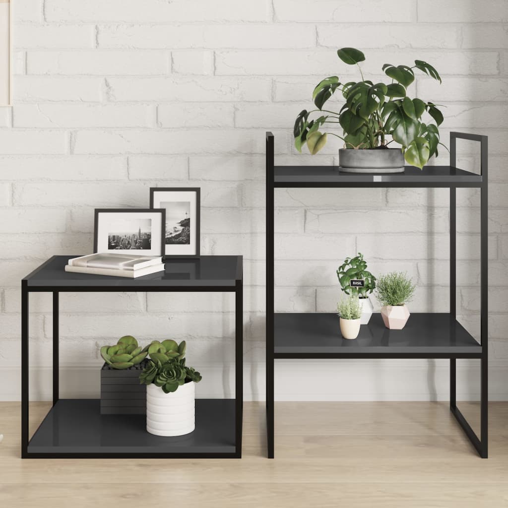 Ripiani per Libreria 4pz Grigio Lucido 40x50x1,5cm Multistrato