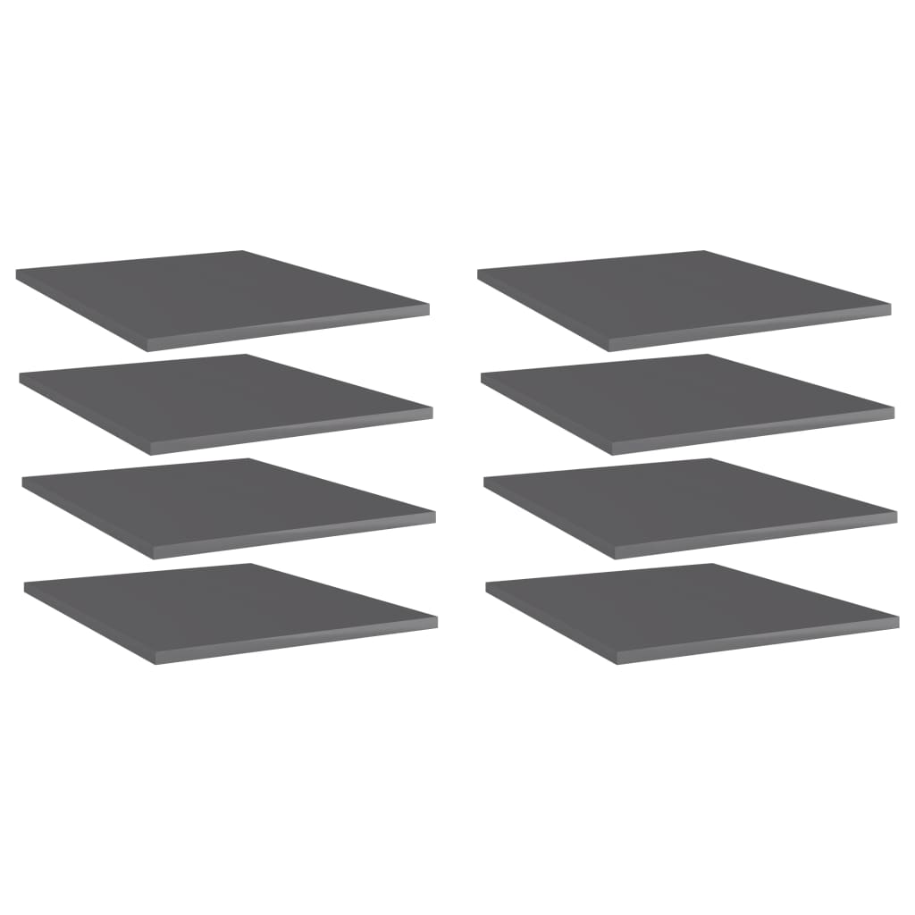 Ripiani per Libreria 8pz Grigio Lucido 40x50x1,5cm Multistrato