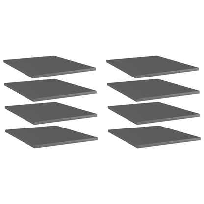 Ripiani per Libreria 8pz Grigio Lucido 40x50x1,5cm Multistrato