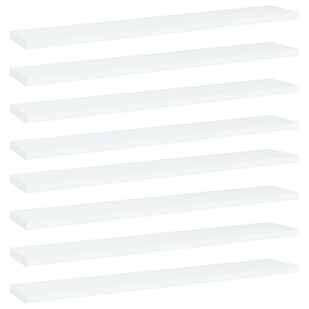 Ripiani per Libreria 8pz Bianchi 60x10x1,5 cm Legno Multistrato