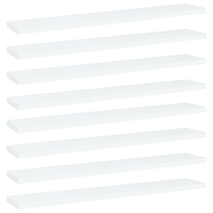 Ripiani per Libreria 8pz Bianchi 60x10x1,5 cm Legno Multistrato