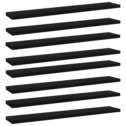 Ripiani per Libreria 8pz Neri 60x10x1,5cm in Legno Multistrato