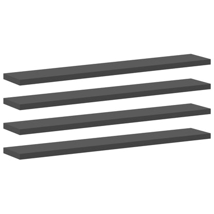 Ripiani per Libreria 8pz Grigi 60x10x1,5cm in Legno Multistrato