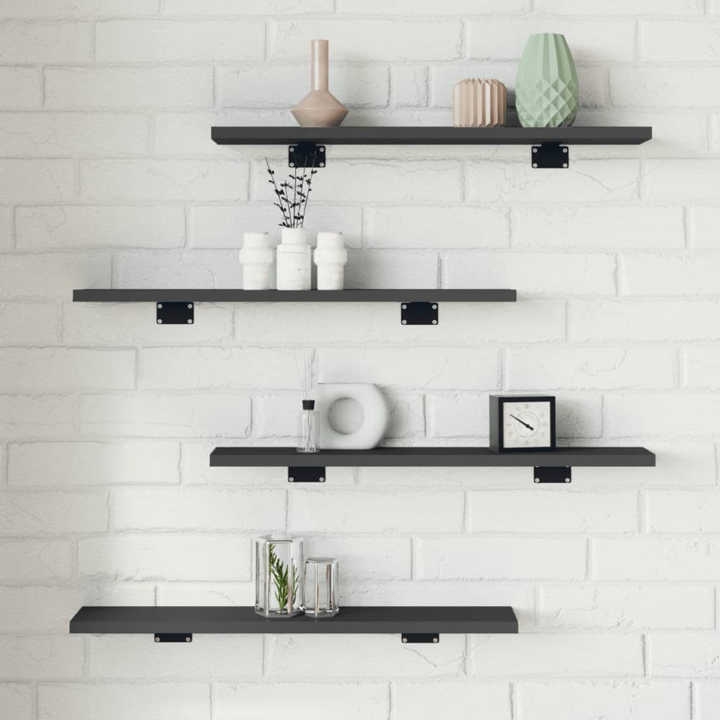 Ripiani per Libreria 8pz Grigi 60x10x1,5cm in Legno Multistrato