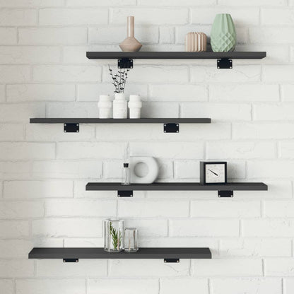 Ripiani per Libreria 8pz Grigi 60x10x1,5cm in Legno Multistrato