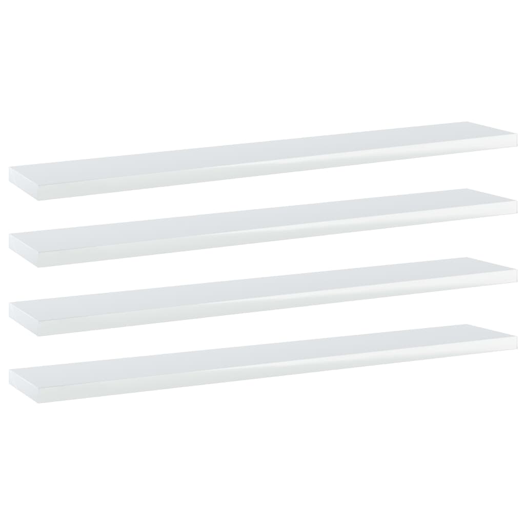 Ripiani per Libreria 4 pz Bianco Lucido 60x10x1,5cm Multistrato