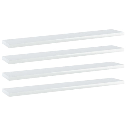 Ripiani per Libreria 4 pz Bianco Lucido 60x10x1,5cm Multistrato