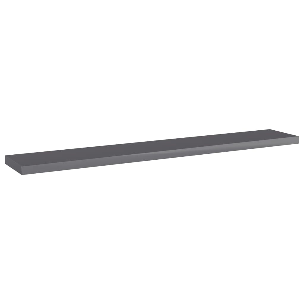 Ripiani per Libreria 4pz Grigio Lucido 60x10x1,5cm Multistrato
