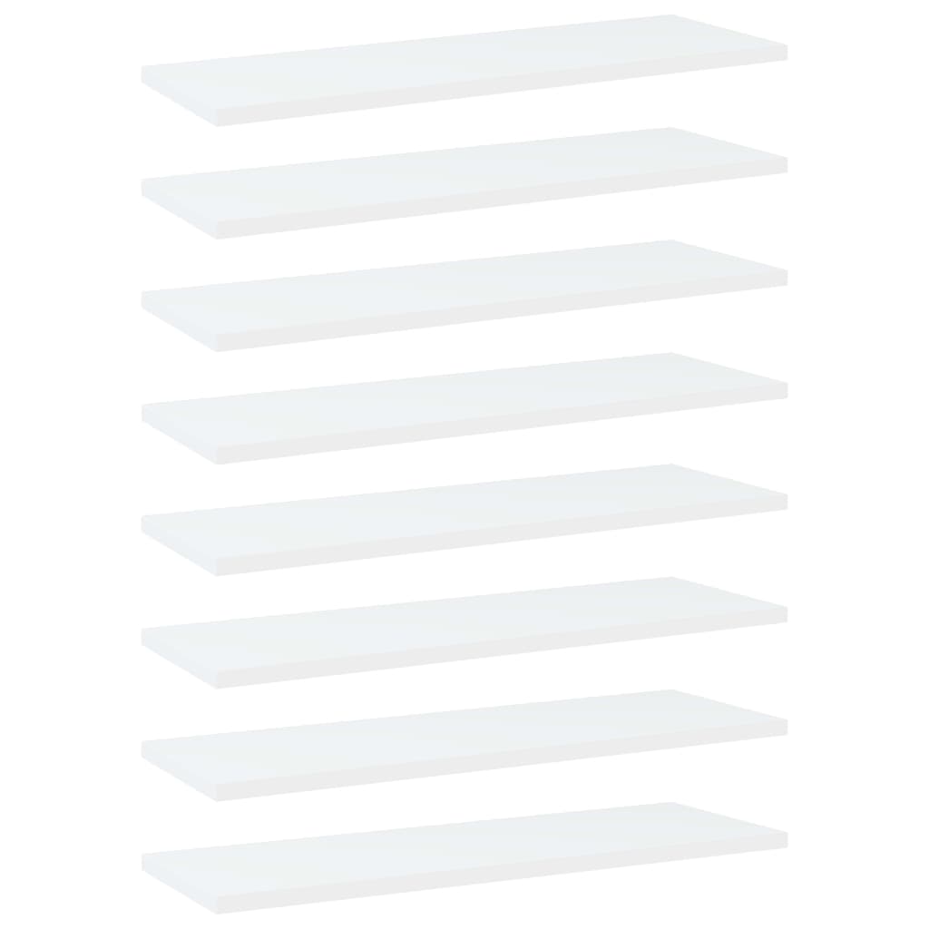 Ripiani per Libreria 8pz Bianchi 60x20x1,5 cm Legno Multistrato