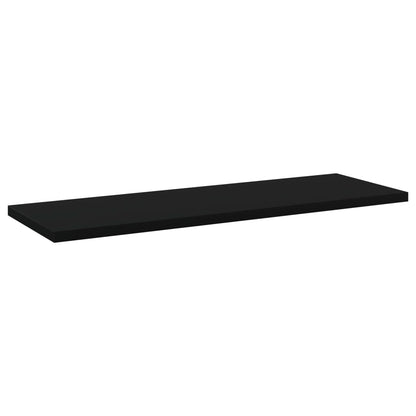 Ripiani per Libreria 4pz Neri 60x20x1,5cm in Legno Multistrato
