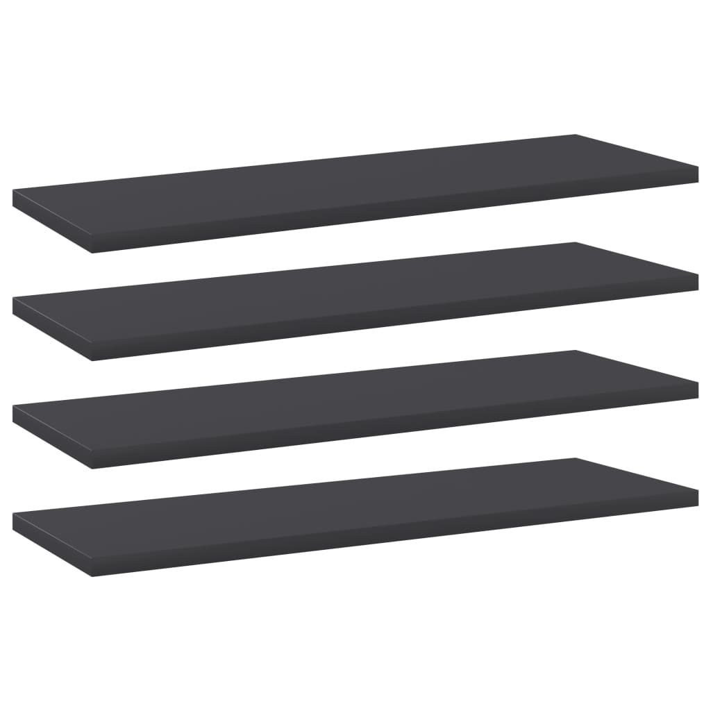 Ripiani per Libreria 4pz Grigi 60x20x1,5cm in Legno Multistrato