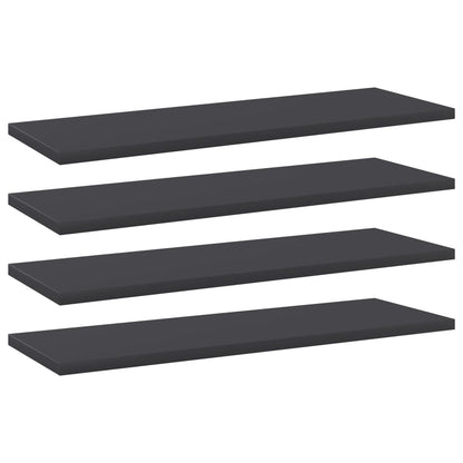 Ripiani per Libreria 4pz Grigi 60x20x1,5cm in Legno Multistrato