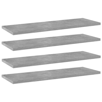 Ripiani per Libreria 4pz Grigio Cemento 60x20x1,5cm Multistrato