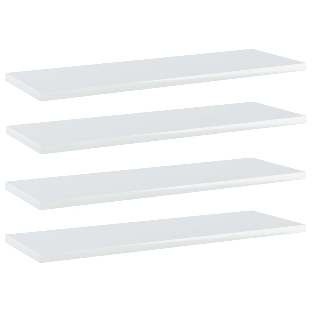 Ripiani per Libreria 4 pz Bianco Lucido 60x20x1,5cm Multistrato